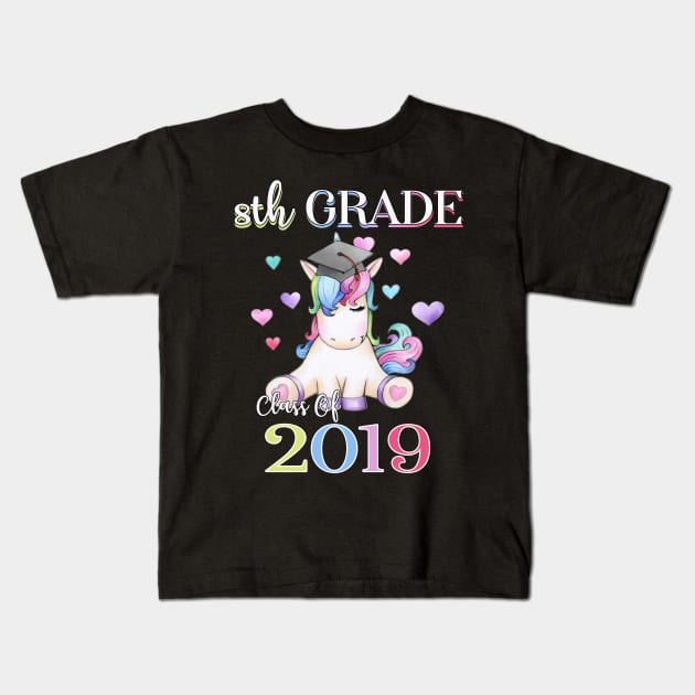 8th Grade Class Of 2019 T-shirt Cute Unicorn Graduation Gift Kids T-Shirt by crosszcp2